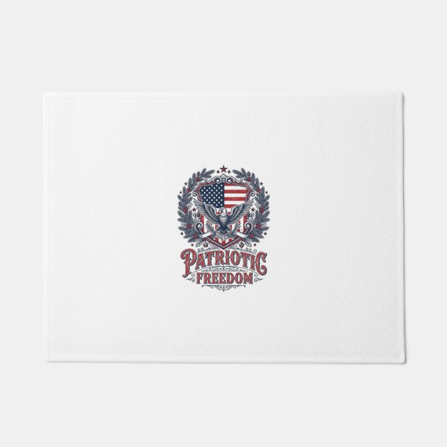 Patriotic Christmas Vector Graphic Tee Doormat (Front)