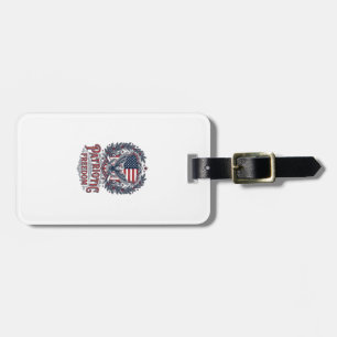 Patriotic Christmas Vector Graphic Tee Luggage Tag