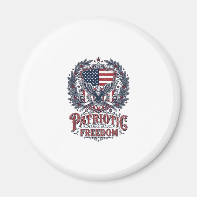 Patriotic Christmas Vector Graphic Tee Magnet (Front)