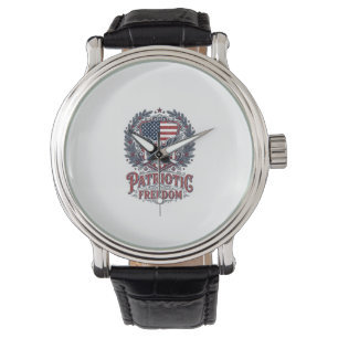Patriotic Christmas Vector Graphic Tee Watch
