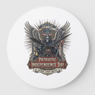 Patriotic Chrome Reaper Dark Patriot Skeleton & Re Large Clock
