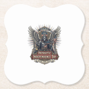 Patriotic Chrome Reaper Dark Patriot Skeleton & Re Paper Coaster