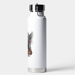 Patriotic Chrome Reaper Dark Patriot Skeleton & Re Water Bottle