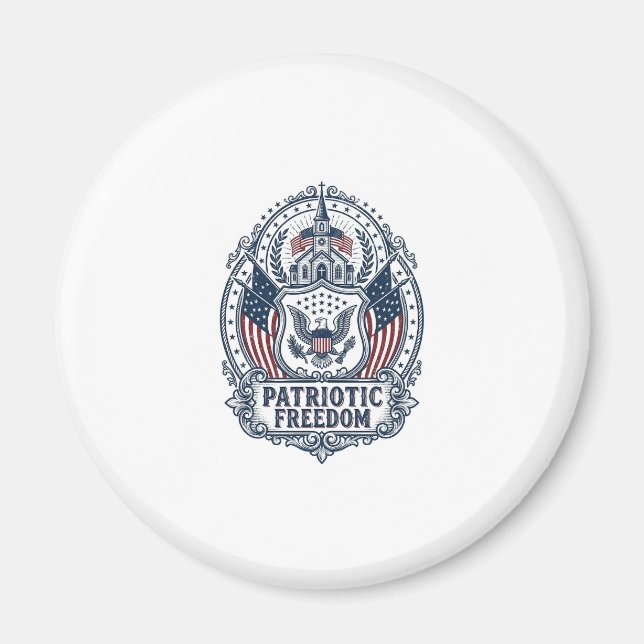 Patriotic Church Camp Vector Graphic Tee Magnet (Front)