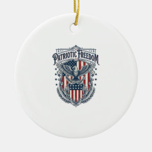 Patriotic City Pride Series Vector Graphic Tee Ceramic Ornament