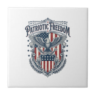 Patriotic City Pride Series Vector Graphic Tee Ceramic Tile