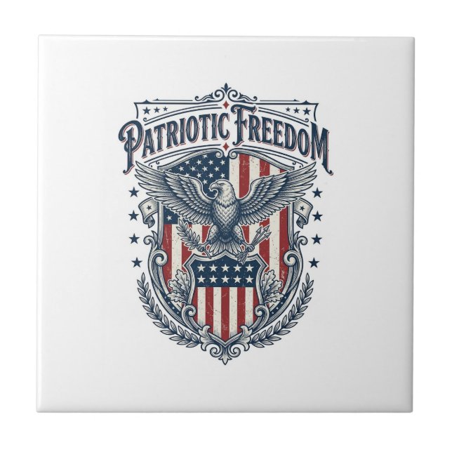Patriotic City Pride Series Vector Graphic Tee Ceramic Tile (Front)