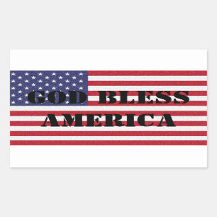 Patriotic Classic and powerful God Bless America Rectangular Sticker