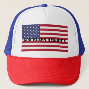 Patriotic Classic and powerful God Bless America Trucker Hat