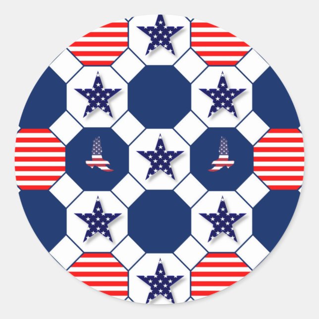 Patriotic Classic Round Sticker (Front)