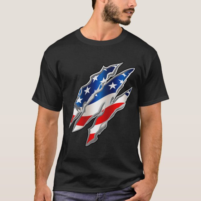 Patriotic Clawmarks T-Shirt (Front)