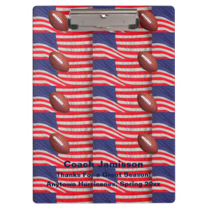Patriotic Clipboard American Flags, Football Coach