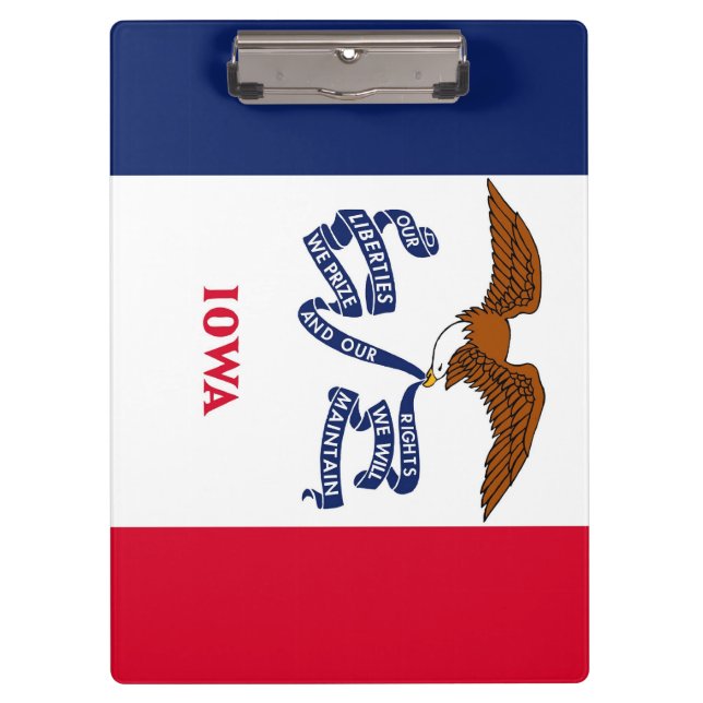 Patriotic Clipboard with flag of Iowa, USA (Front)