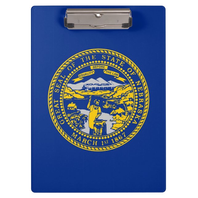 Patriotic Clipboard with flag of Nebraska, USA (Front)
