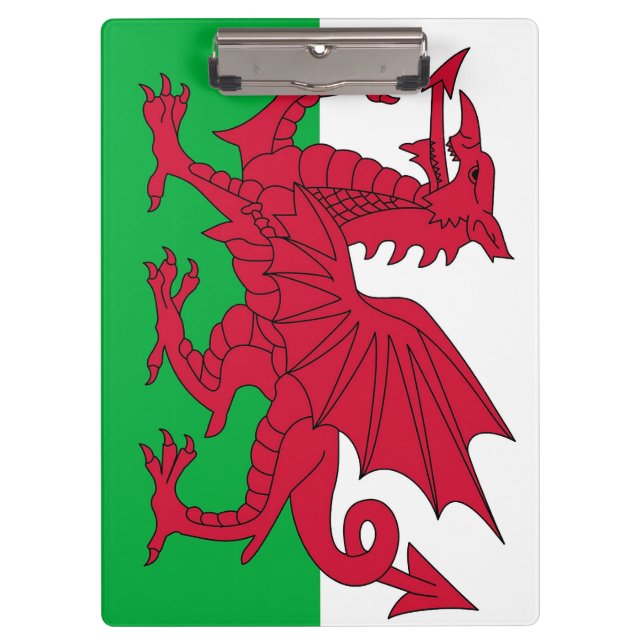 Patriotic Clipboard with flag of Wales, UK (Front)