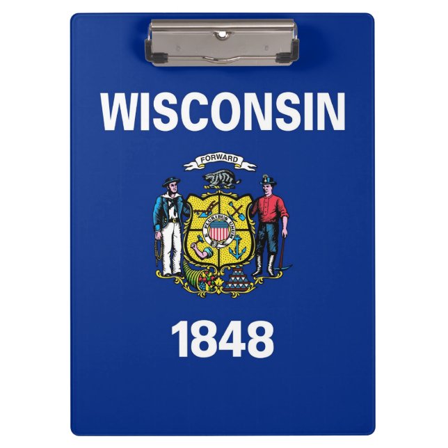 Patriotic Clipboard with flag of Wisconsin, USA (Front)