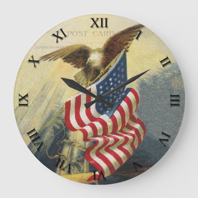 Patriotic Clock - Eagle and Flag (Front)