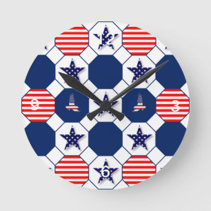 Patriotic Clock with Numbers