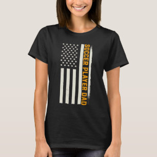 Patriotic Coach Soccer Player Dad American Flag T-Shirt