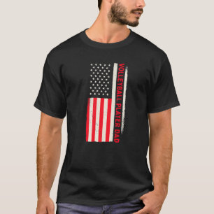 Patriotic Coach Volleyball Player Dad American Fla T-Shirt