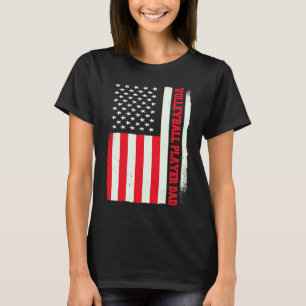 Patriotic Coach Volleyball Player Dad American Fla T-Shirt