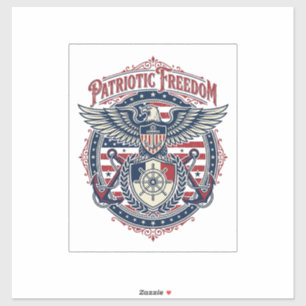 Patriotic Coastal Preppy Vector Graphic Tee