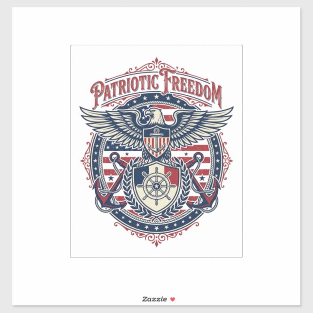 Patriotic Coastal Preppy Vector Graphic Tee (Sheet)