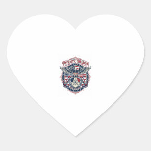 Patriotic Coastal Preppy Vector Graphic Tee Heart Sticker