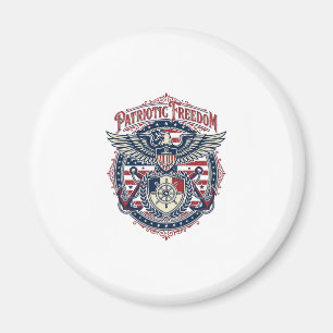 Patriotic Coastal Preppy Vector Graphic Tee Magnet