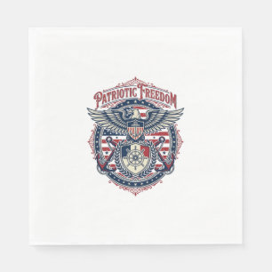 Patriotic Coastal Preppy Vector Graphic Tee Napkin