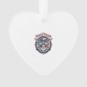 Patriotic Coastal Preppy Vector Graphic Tee Ornament