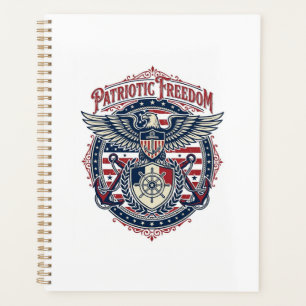 Patriotic Coastal Preppy Vector Graphic Tee Planner