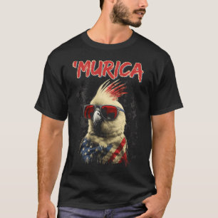 Patriotic Cockatiel Bird 4th Of July American Flag T-Shirt