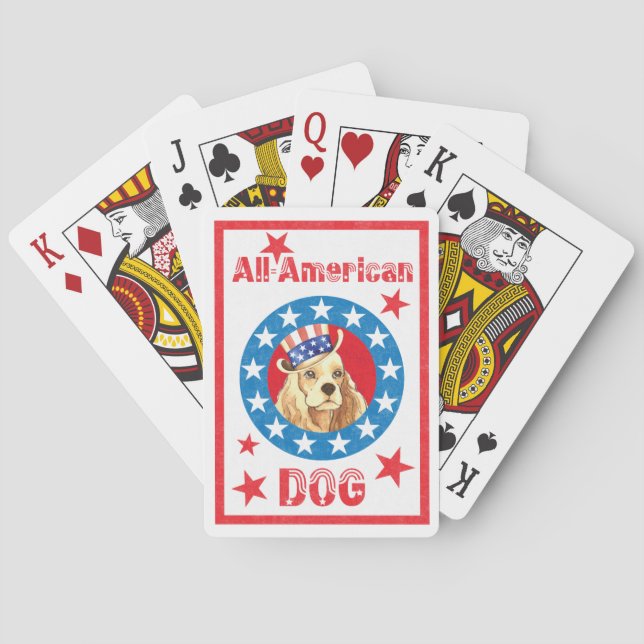 Patriotic Cocker Playing Cards (Back)