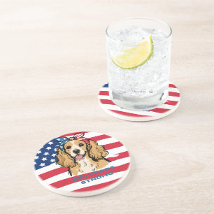 Patriotic Cocker Spaniel Coaster
