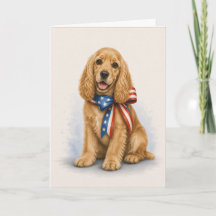 Patriotic Cocker Spaniel Greeting Card
