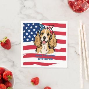 Patriotic Cocker Spaniel Napkin