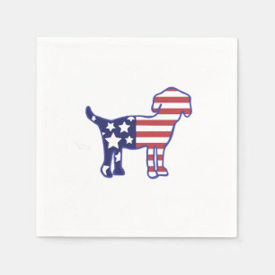 Patriotic Cocktail Napkins with Dog