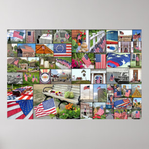 Patriotic collage poster 36 x 24