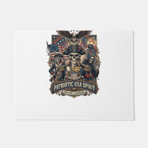 Patriotic Colonial Skull Commander Dark Patriot Sk Doormat