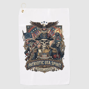 Patriotic Colonial Skull Commander Dark Patriot Sk Golf Towel