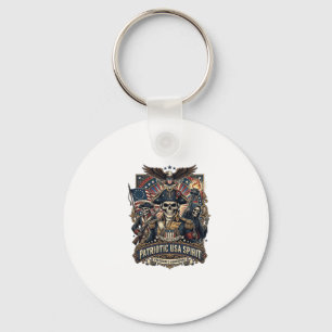 Patriotic Colonial Skull Commander Dark Patriot Sk Key Ring