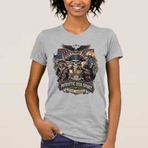 Patriotic Colonial Skull Commander Dark Patriot Sk T-Shirt