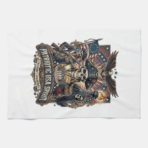Patriotic Colonial Skull Commander Dark Patriot Sk Tea Towel