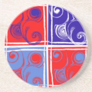 PATRIOTIC COLORS - DRINK COASTERS - HOUSEWARES