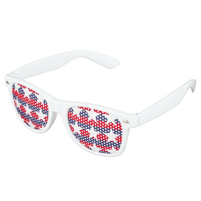 Patriotic colors retro sunglasses (Angled)