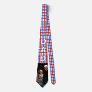 Patriotic Colourful Father's Day Tie Plaid Photo