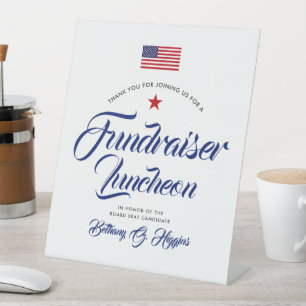 Patriotic Colours Themed Political    Pedestal Sign