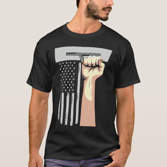 Patriotic Concrete Finisher Construction Worker US T-Shirt (Front)