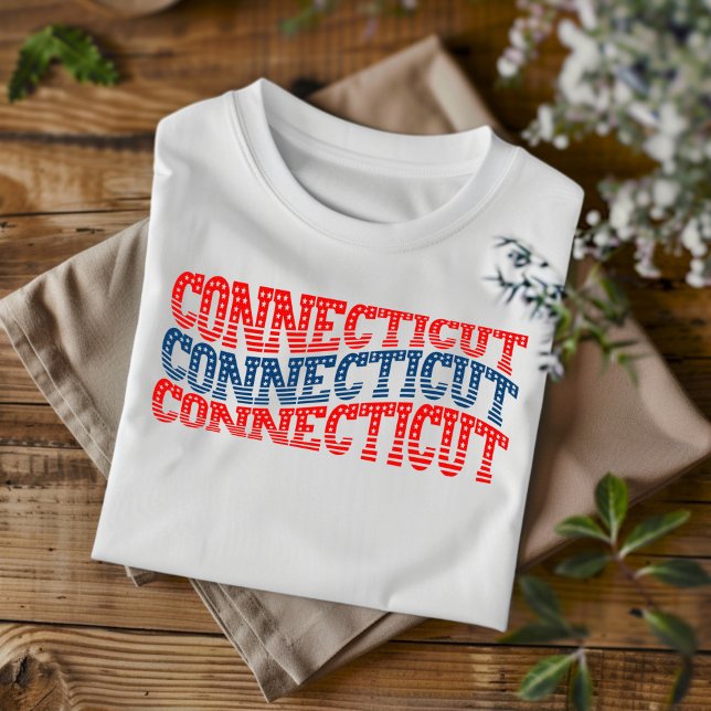 Patriotic Connecticut Red and Blue Boho T-Shirt  (Creator Uploaded)